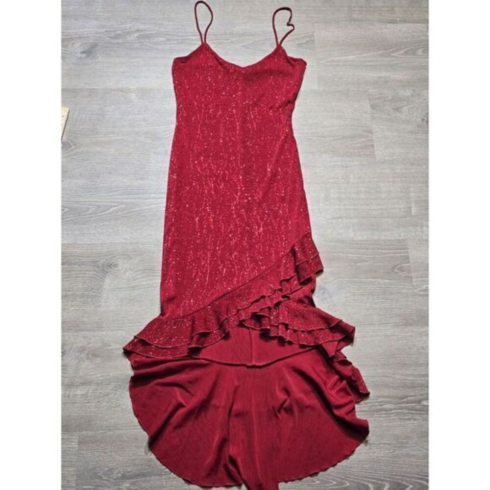 Girls Only Women's Red Sparkle Spaghetti Strap Mermaid Dress Size Medium